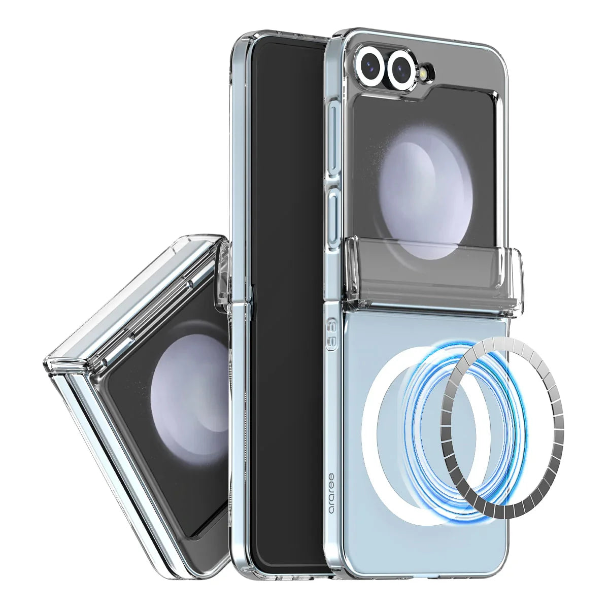 Araree Samsung Z Flip 6 Nukin 360 Magsafe Case - Clear - Tashqila Araree Samsung Z Flip 6 Nukin 360 Magsafe Case - Clear - Tashqila